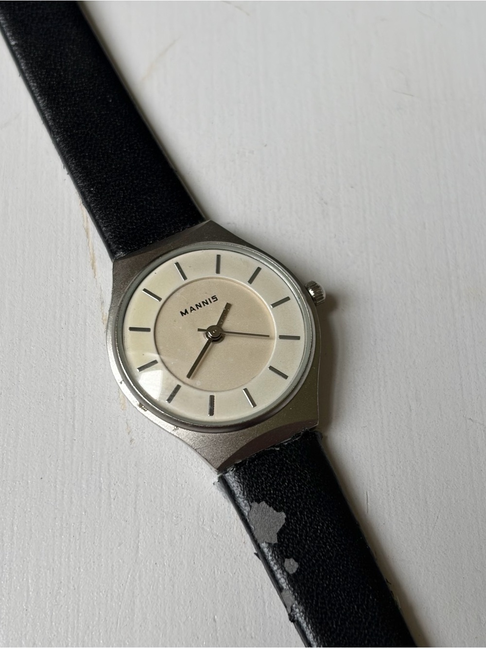 Vintage Mannis Silver Wrist Watch Working w/ New Battery